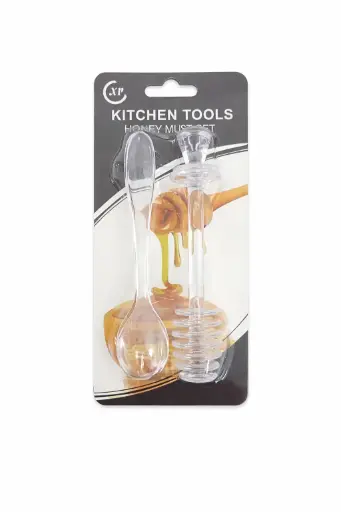 [536963] CUCHARA Y PALITO P/ MIEL PLASTICO E/ BL ( NS049104 ) 