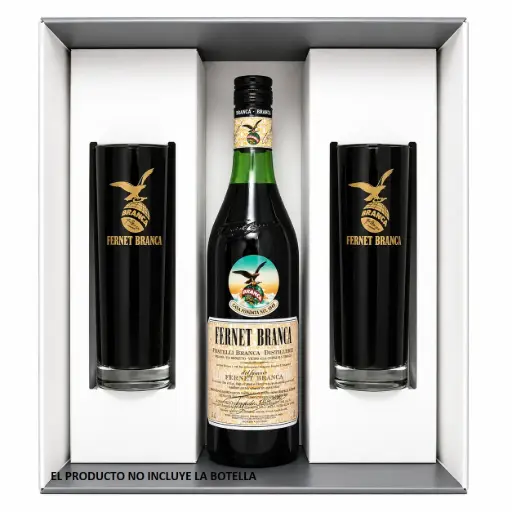 [537047] CAJA P/ REGALO C/ VASO VIDRIO FERNET 500ML X2 ( 1470X2 )