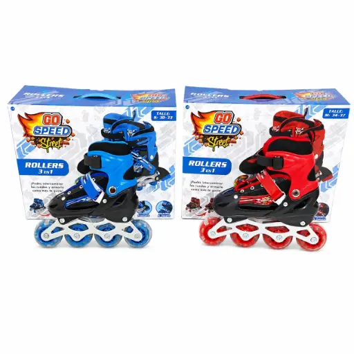 [537169] ROLLER 3 EN 1 C/ LUCES Y RUEDAS INTERCAMBIABLES  T. 30-33 / 34-37 E/ CJ ( 12248 )