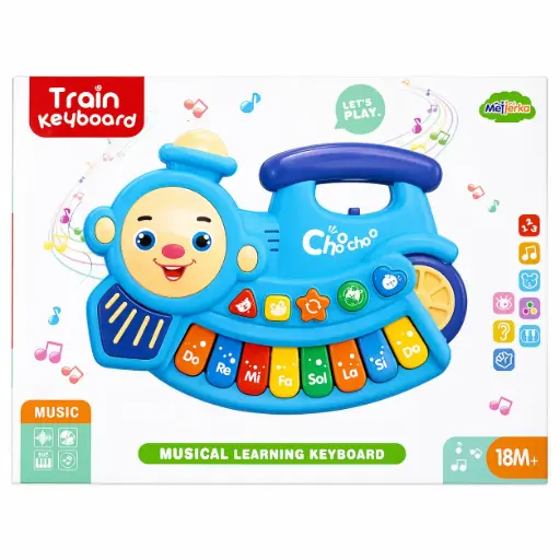 [537234] TECLADO MUSICAL TRENCITO C/ LUZ Y SONIDO E/ CJ ( SD14000 / MTK018 ) 