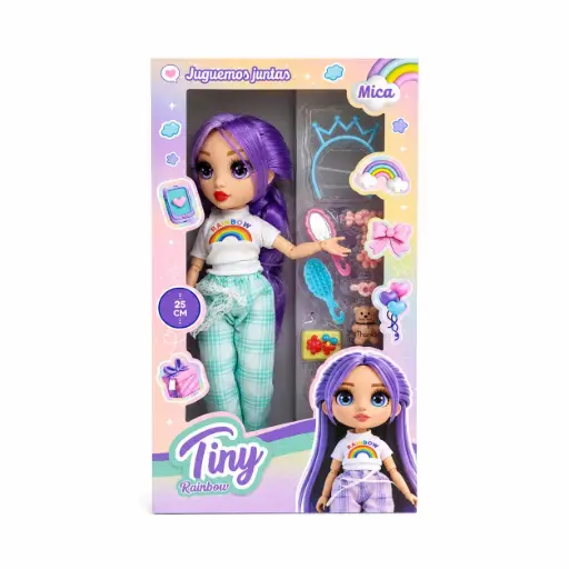 [537265] MUÑECA TINY RAINBOW MICA C/ ACCESORIOS 25CM E/ CJ ( 57275 )