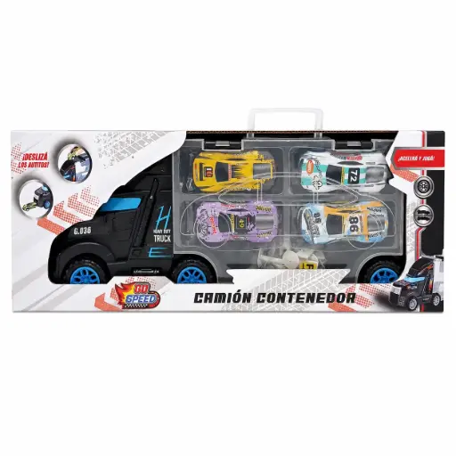 [537345] CAMION A FRICCION C/ TRAILER Y 4 AUTOS E/ CJ ( 55407 )