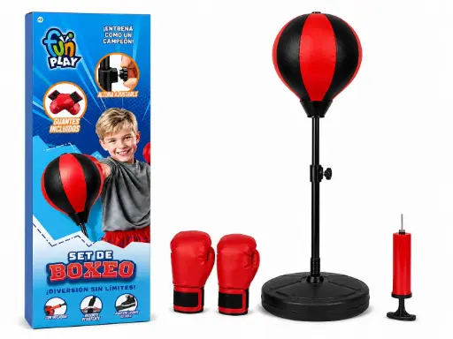 [537350] JUEGO DE BOXEO C/ BASE GUANTES E INFLADOR E/ CJ ( 56062 )