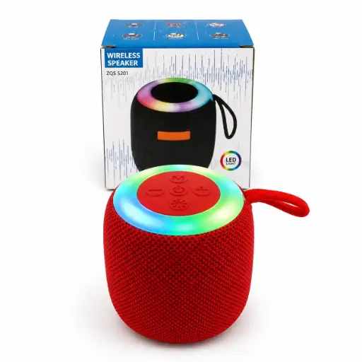 [537355] PARLANTE BLUETOOTH RECARGABLE USB C/ LUZ 9CM E/ CJ ( GTS-1468 / SH-309 )