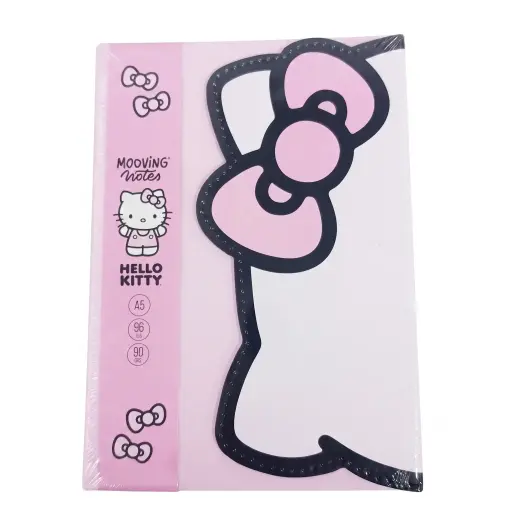 [537777] CUADERNO A5 HELLO KITTY T/ DURA MAGNETICA + STICKERS X 96HJS RAYADO ( 1246165 )