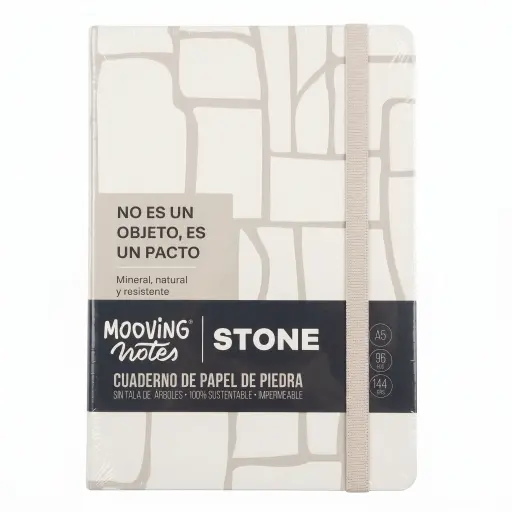 [537787] CUADERNO A5 STONE T/ DURA C/ ELASTICO + STICKERS X 96HJS LISO ( 1258132 )