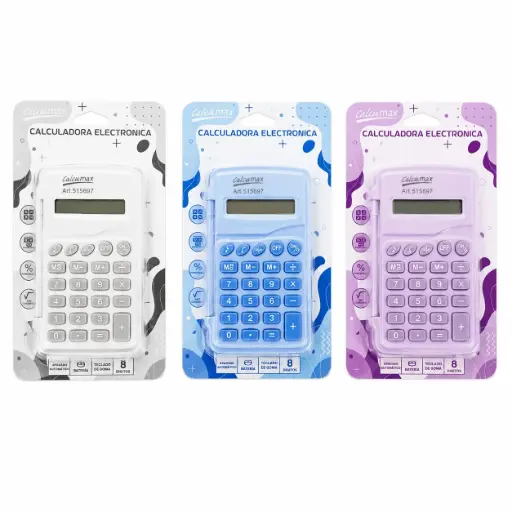 [537813] CALCULADORA CALCUMAX 8D C/ TAPA E/ BL ( 515697 ) 