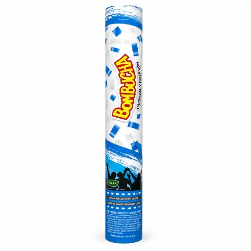 [537816] CAÑON LANZA PAPELITOS BOMBUCHA CELESTE Y BLANCO ( 73581 )