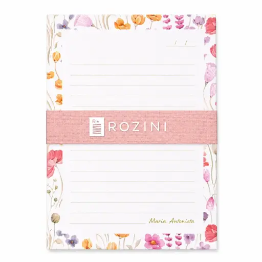[537925] BLOCK ANOTADOR ROZINI FIORE 13.5 X 17.5CM 80HJS RAYADO ( 439 )