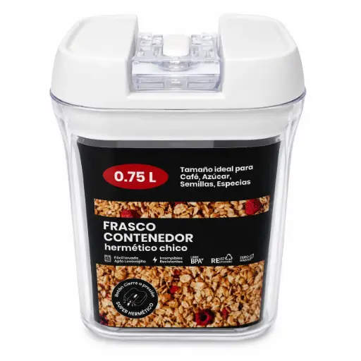 [537927] FRASCO CONTENEDOR HERMETICO TAPA BLANCA 750ML ( 8614 )