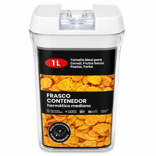 [537930] FRASCO CONTENEDOR HERMETICO TAPA BLANCA 1LTS ( 8615 )