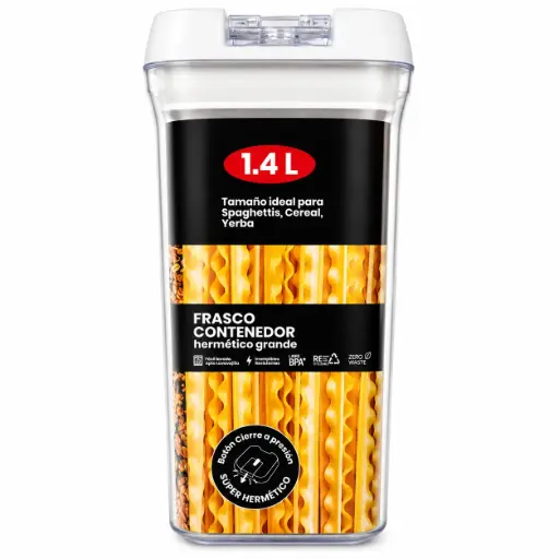 [537931] FRASCO CONTENEDOR HERMETICO TAPA BLANCA 1.4LTS ( 8616 )