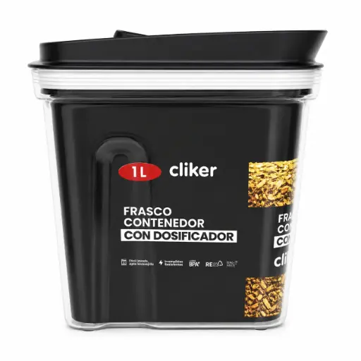 [537934] FRASCO HERMETICO C/ DOSIFICADOR TAPA NEGRA 1LT ( 8633 )