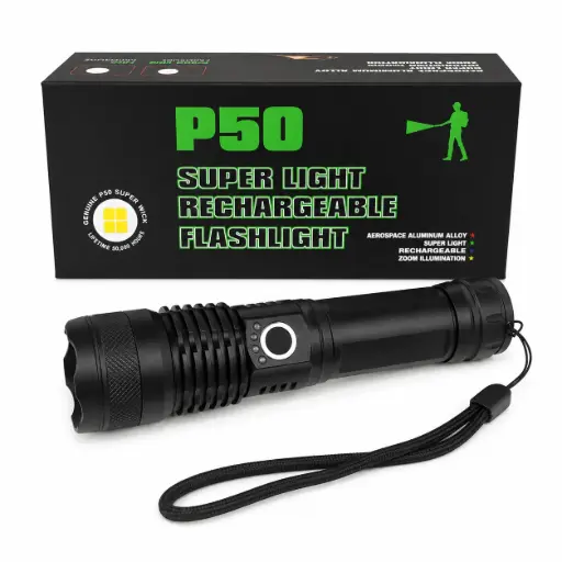 [538006] LINTERNA LED RECARGABLE USB C/ ZOOM 5 FUNCIONES E/ CJ ( P50 )