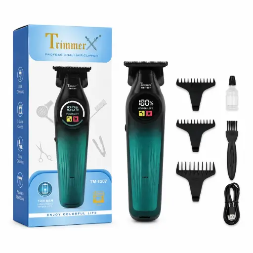 [538220] CORTADORA DE PELO C/ INDICADOR DIGITAL Y ACCESORIOS E/ CJ ( TM-T207 )