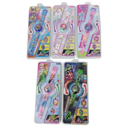 [538464] RELOJ PULSERA PERSONAJE TAPA GIRATORIA C/ LUZ E/ BL ( JD760 / JD770 ) 