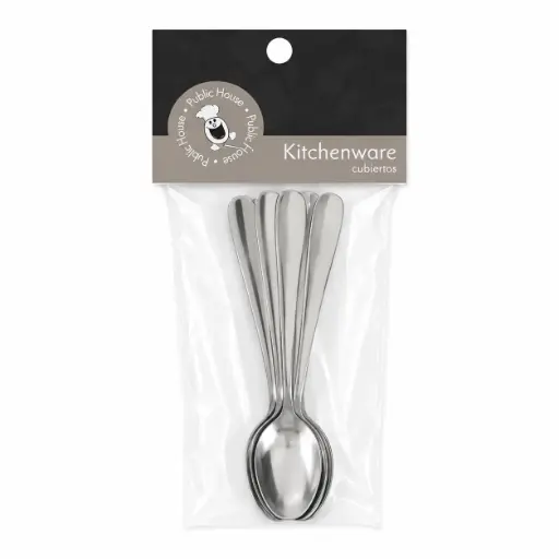 [538501] CUCHARA METALICA X4 12CM E/ BO ( 2416-05 )