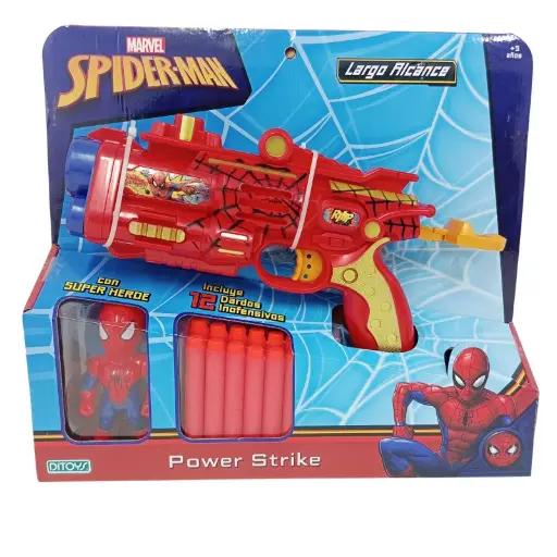 [538852] PISTOLA LANZA DARDOS SPIDERMAN C/ MUÑECO DITOYS E/ CJ ( 2423 )