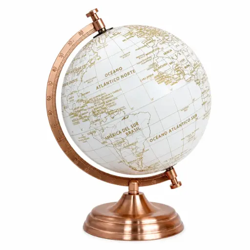 [538874] GLOBO TERRAQUEO DORADO BASE METALICA 20CM E/ CJ ( GOLD )