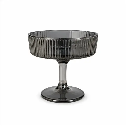 [538924] COPA VIDRIO POSTRE MIL RAYAS FUME 200ML ( DL22088 )