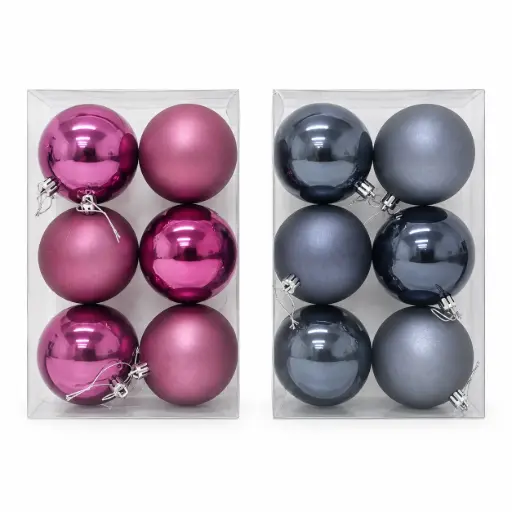 [539190] BOLA NAVIDEÑA 8CM X6 E/ CJ ( NS442557 )
