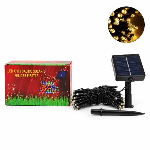 [539376] LUCES LED SOLAR CALIDA X100 E/ CJ ( SOL100LWW )