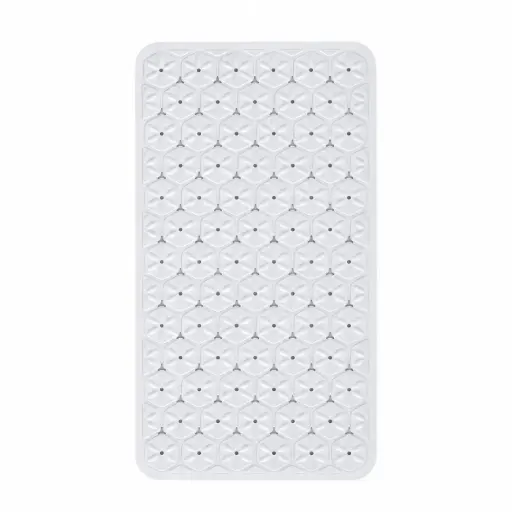 [539396] ALFOMBRA DE BAÑO BLANCA MARGARITAS 37 X 68CM ( B0513BL )