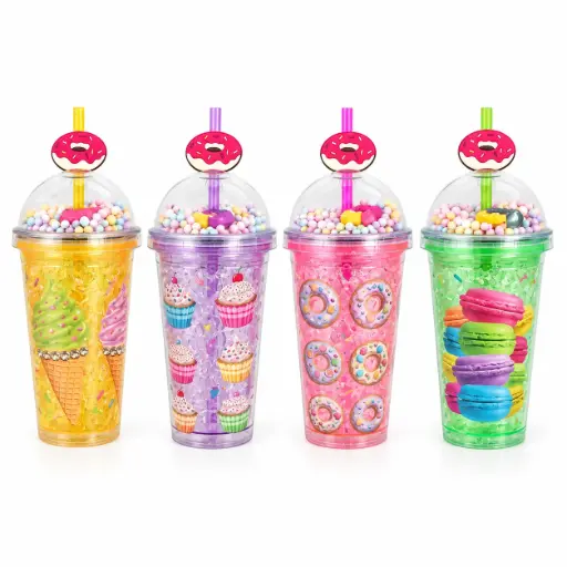 [539412] VASO PLASTICO DONA C/ SORBETE 450ML E/ CJ ( CH260-79-13 )