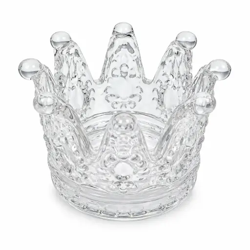[540384] PORTAVELA DE VIDRIO CORONA 5 X 7.5CM ( G120-5147 )