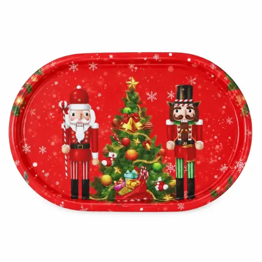 [540588] BANDEJA PLASTICA OVAL NAVIDEÑA 36 X 22 X 2CM ( NS413425Z1 )