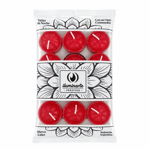 [540666] VELA DE NOCHE COLOR ILUMINARTE C/ PORTAVELA X12 E/ BO ( 004JC )