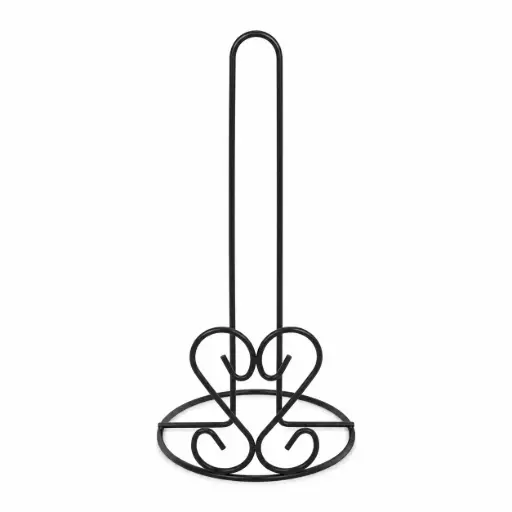 [540950] PORTA ROLLO DE COCINA CORAZON NEGRO METALICO ( 2397-37 )