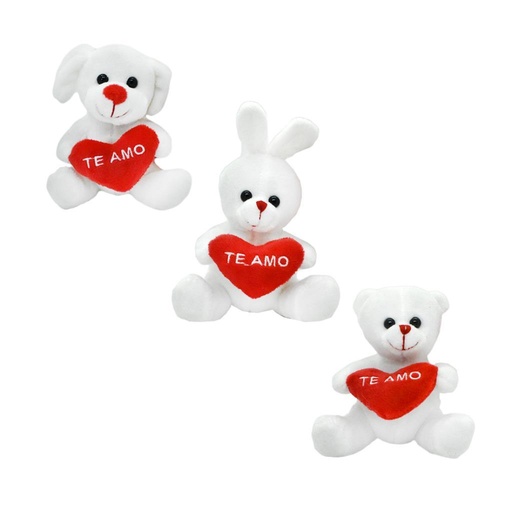 [105291] ANIMALITOS C/ CORAZON TE AMO 13CM ( 3828 / 3829 / 2630 )