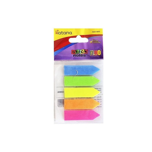 [111308] NOTAS ADHESIVAS KATANA FLUO 42 X 12MM X5 E/ BO ( 515075 )
