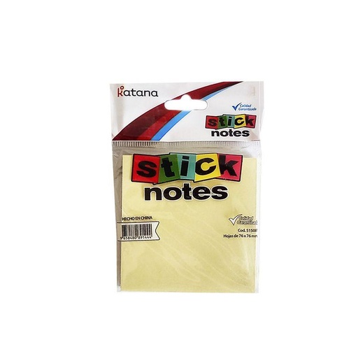 [111330] NOTAS ADHESIVAS KATANA 76 X 76MM X100 E/ BO ( 515081 )