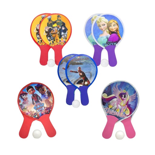 [112705] PALETA PING PONG PERSONAJE X2 C/PELOTA E/ BO