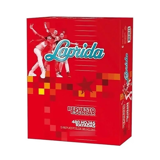 [114025] *REPUESTO DE HOJAS LAPRIDA X 480HJS RAYADAS