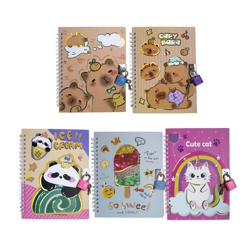 [115367] DIARIO INTIMO PERSONAJES C/ CANDADO Y ESPIRAL E/BO