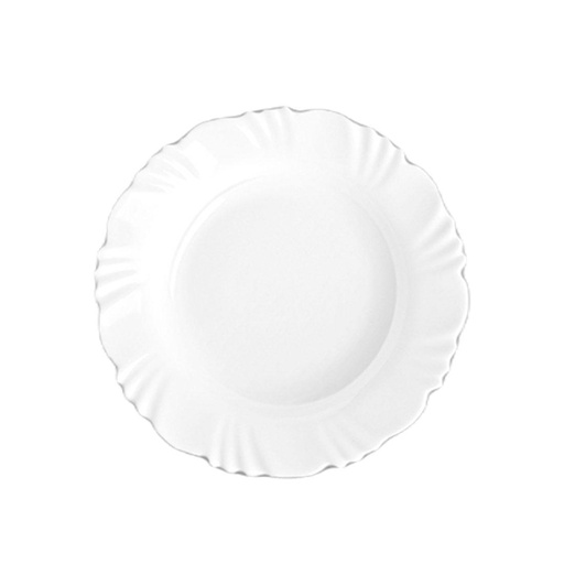 [120493] PLATO HONDO VIDRIO BLANCO PETALA 23CM ( 584402 )