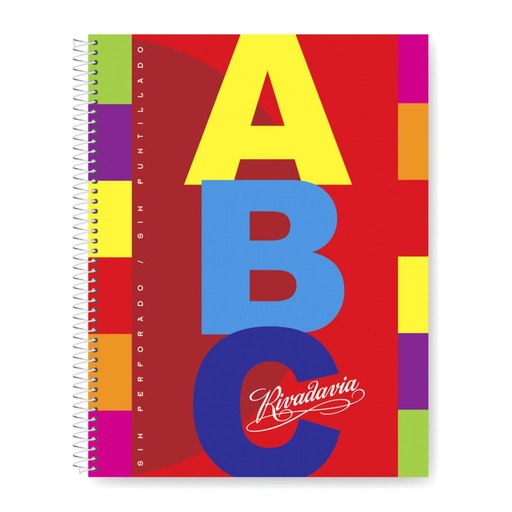 [121945] *CUADERNO RIVADAVIA ABC T/DURA C/ESPIRALTSX100HJS RAYAD