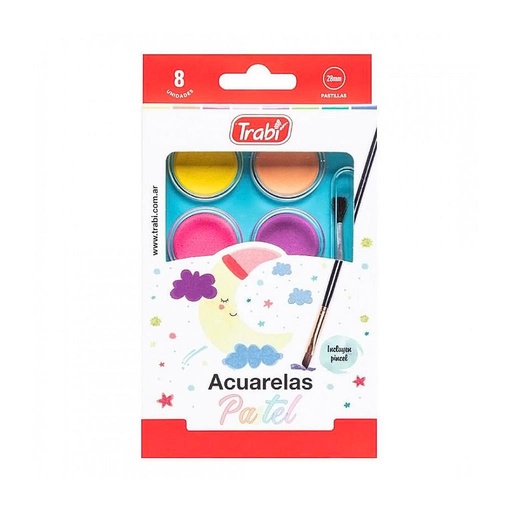 [125278] ACUARELA TRABI PASTEL X8 C/PINCEL