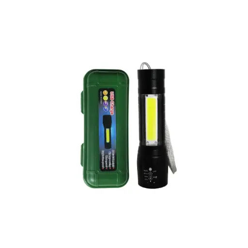 [131779] MINI LINTERNA LED METAL RECARGABLE C/ 3 POSICIONES 9.5cm E/CJ ( 511 )