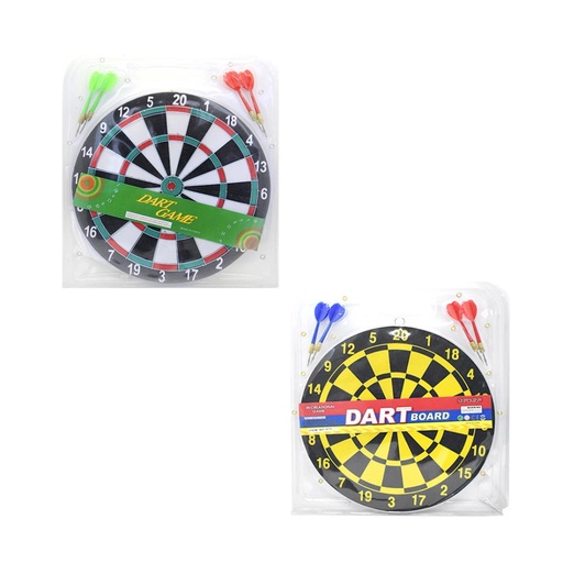 [132406] TIRO AL BLANCO C/ 4 DARDOS Y BORDE METAL 29 CM e/Bl