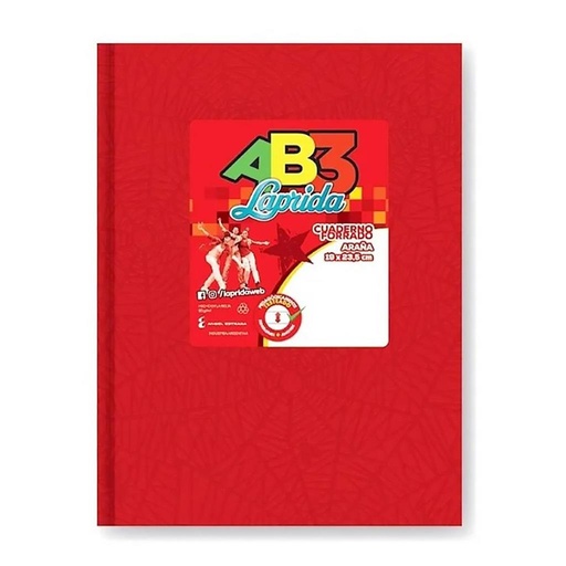 [134892] &CUADERNO LAPRIDA AB3 T/DURA ARAÑA X98HJS RAYAD ROJO
