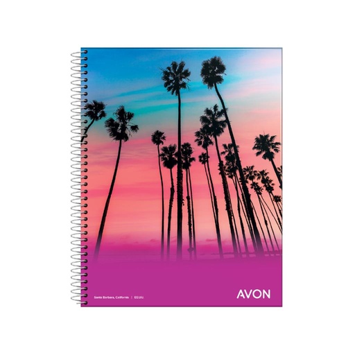 [135717] &CUADERNO AVON 16 X 21CM C/ ESPIRAL 46HJS CUADRICULADO ( 3336 / 495 )