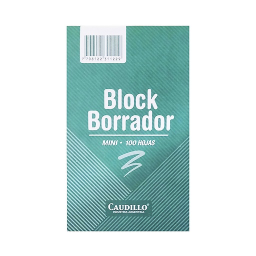 [136597] BLOCK BORRADOR MINI CAUDILLO 13 CM X 8CM X 100HJS ( 0116 )