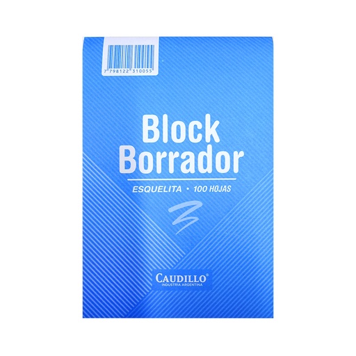 [136608] BLOCK BORRADOR ESQUELITA CAUDILLO 15x10cm x100hjs
