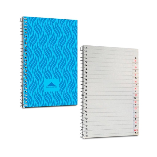 [136663] LIBRETA C/ ESPIRAL SIERRA VERDE N°30 C/ INDICE X40 HJS RAYADA ( 30.40 )