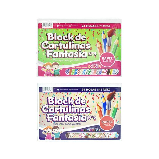 [136927] BLOCK DE CARTULINA FANTASIA N°5 x24hjs