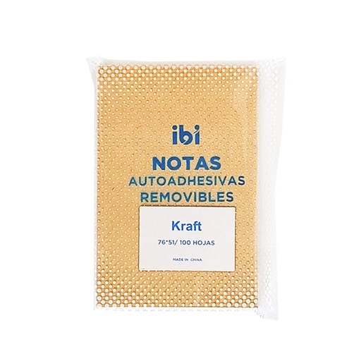 [139006] NOTAS ADHESIVAS IBI KRAFT 76 X 51MM X100 ( 21638 )